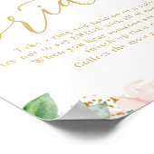 Zeg geen bruid Roze bloemig bruiloftsspel Poster (Hoek)