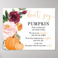 Zeg geen herfst baby shower spel