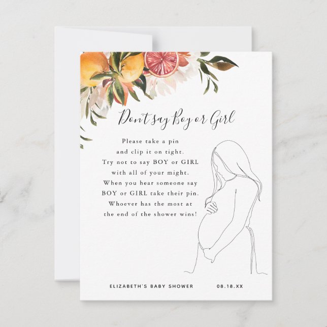 Zeg geen jongen of meisje | BABY SHOWER (Voorkant)