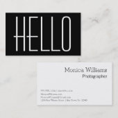 Zeg gewoon Hallo Black Visitekaartje (Voorkant / Achterkant)