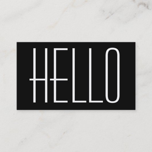 Zeg gewoon Hallo Black Visitekaartje (Voorkant)