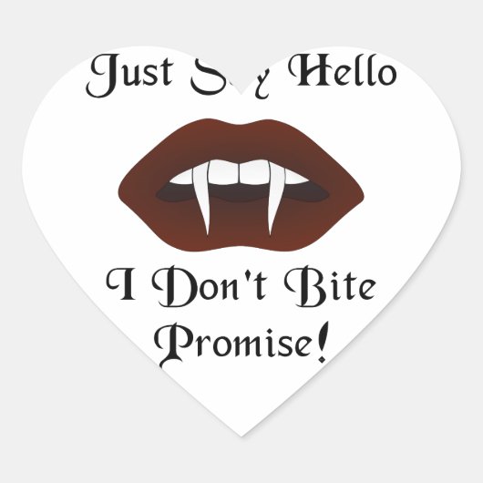 Zeg gewoon Hallo Hart Sticker (Voorkant)