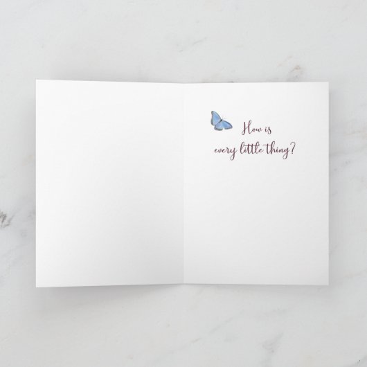 Zeg gewoon Hi Oranje en Roze Flowers Butterfly Kaart (Binnen)