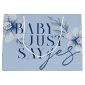 Zeg gewoon ja Waterverf Blue Flower Vrijgezellenfe Groot Cadeauzakje (Voorkant)