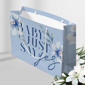 Zeg gewoon ja Waterverf Blue Flower Vrijgezellenfe Groot Cadeauzakje