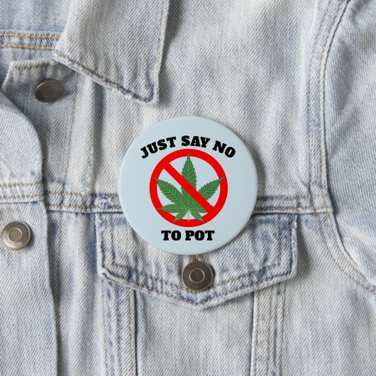 ZEG GEWOON NEE AAN POT Buttonnen Ronde Button 7,6 Cm (In situ)