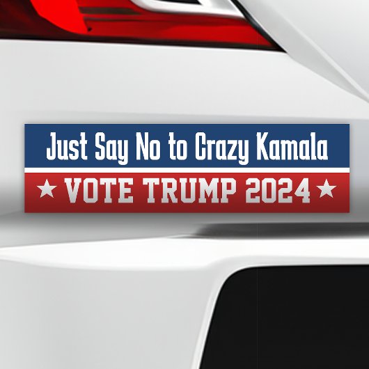 Zeg gewoon nee tegen Crazy Kamala Pro Donald Trump Bumpersticker