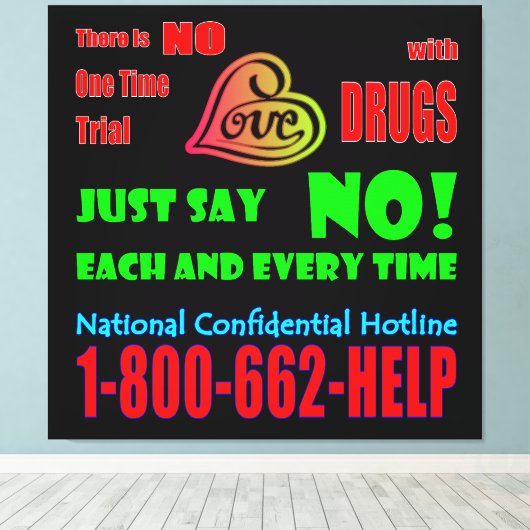 Zeg gewoon nee tegen drugs - Canvas Print (Insitu (Houten vloer))
