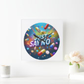 Zeg gewoon nee tegen drugs vierkante klok (Huis)