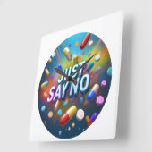 Zeg gewoon nee tegen drugs vierkante klok (Hoek)