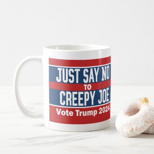 Zeg gewoon nee tegen enge Joe Pro Donald Trump 202 Koffiemok (Met donut)