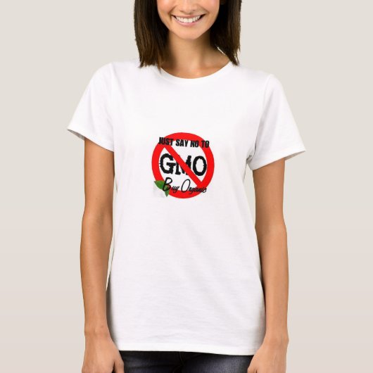 Zeg gewoon NEE tegen GGO's T-shirt (Voorkant)