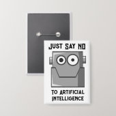 Zeg Gewoon Nee tegen Kunstmatige Intelligentie Button (Voorkant / Achterkant)