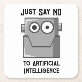 Zeg gewoon nee tegen kunstmatige intelligentie kartonnen onderzetters