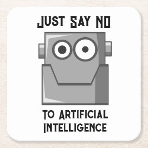 Zeg gewoon nee tegen kunstmatige intelligentie kartonnen onderzetters