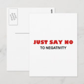 Zeg gewoon nee tegen negativiteit briefkaart (Voorkant / Achterkant)
