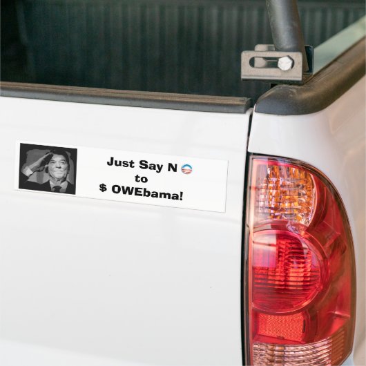 Zeg gewoon nee tegen $ OWEbama! Bumpersticker (Op Truck)
