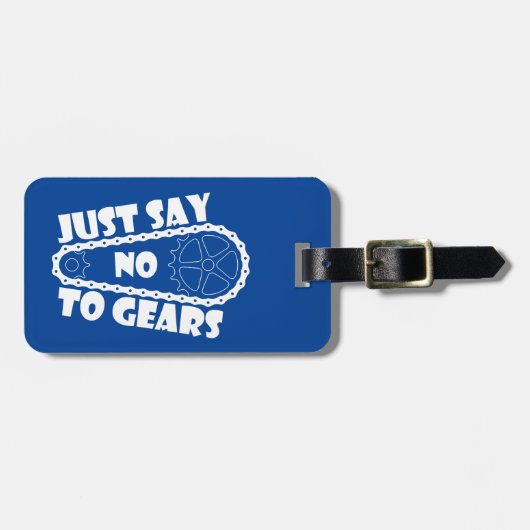 Zeg gewoon nee tegen tandwielen bagagelabel (Voorkant horizontaal)
