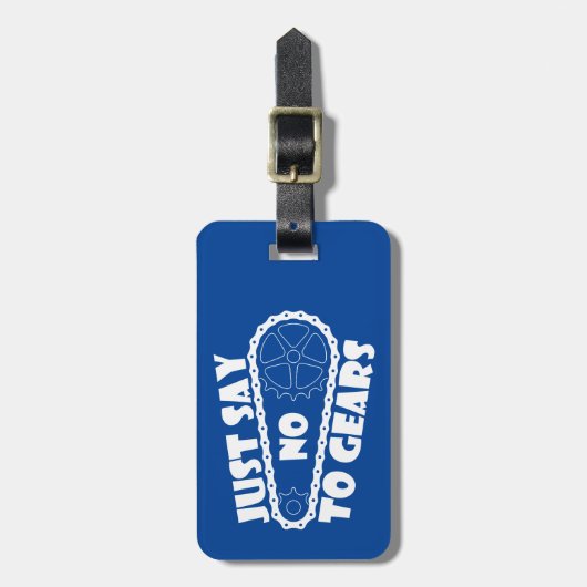 Zeg gewoon nee tegen tandwielen bagagelabel (Voorkant verticaal)