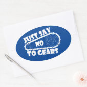 Zeg gewoon nee tegen tandwielen ovale sticker (Envelop)
