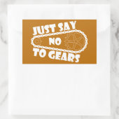 Zeg gewoon nee tegen tandwielen rechthoekige sticker (Tas)