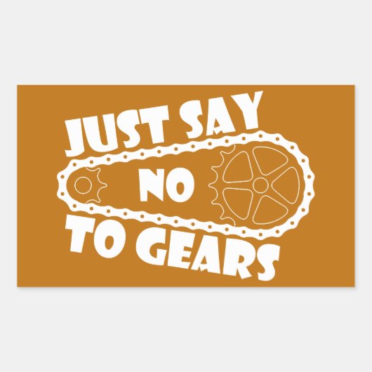 Zeg gewoon nee tegen tandwielen rechthoekige sticker (Voorkant)