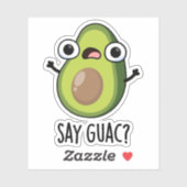 Zeg Guac Grappige Avocado Woordgrap Sticker (Vel)