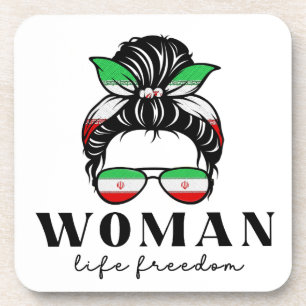 Zeg haar naam Masha Amini Women Life Support Bier Onderzetter