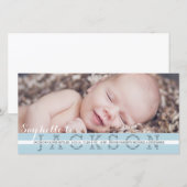 Zeg Hallo Baby Boy Aankondiging van de Foto (Voorkant / Achterkant)