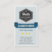 Zeg Hallo en Nice om u in Retrostijl te ontmoeten Visitekaartje (Voorkant)