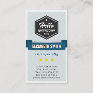 Zeg Hallo en Nice om u in Retrostijl te ontmoeten Visitekaartje