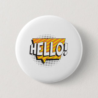 Zeg "HALLO" in retro pop stijl Ronde Button 5,7 Cm