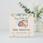 Zeg Hallo tegen de nieuwe babyuitnodiging Kaart (Staand voorkant)