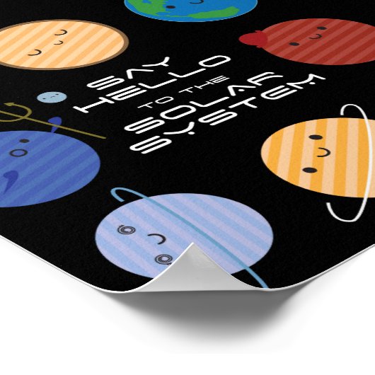 Zeg Hallo tegen het zonnestelsel! Poster (Hoek)