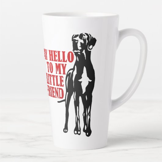Zeg Hallo tegen mijn kleine vriend Great Dane Latte Mok (Rechts)