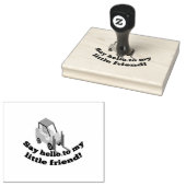 Zeg Hallo tegen mijn vorkheftruck. Rubberstempel (Gestempeld)