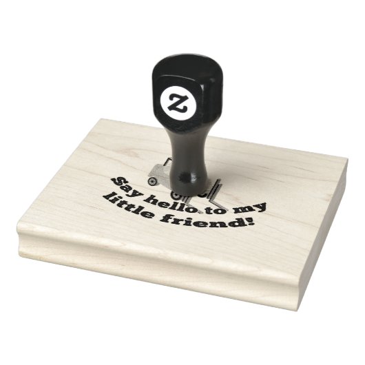 Zeg Hallo tegen mijn vorkheftruck. Rubberstempel (Stempel)