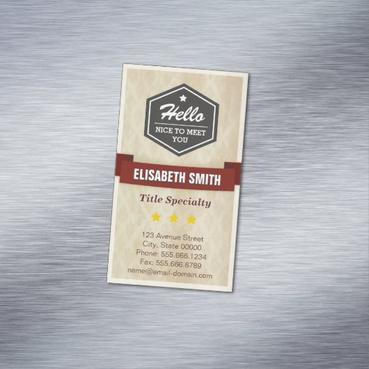 Zeg Hallo tegen uw cliënten - de Stijl van de Boom Magnetisch Visitekaartje (Voorbeeld)