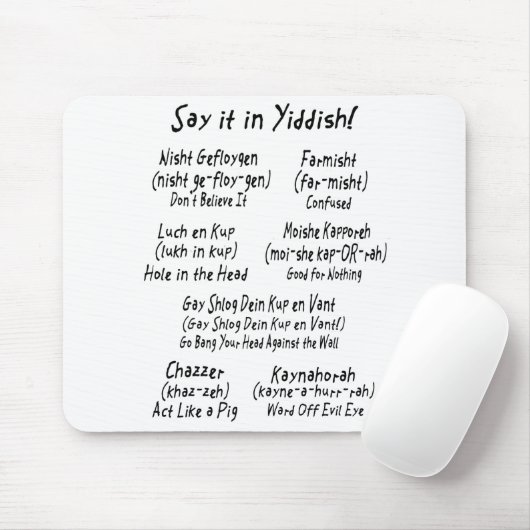 Zeg het in het Jiddisch Muismat (Met muis)