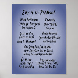 Zeg het in het Jiddisch Poster