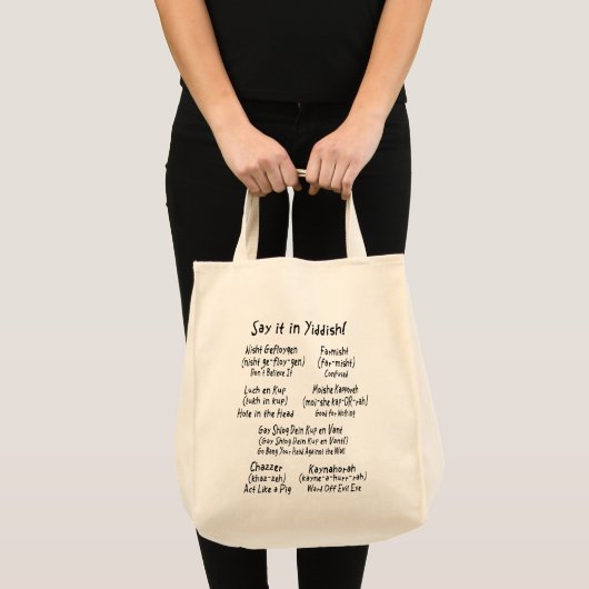 Zeg het in het Jiddisch Tote Bag (Voorkant (product))