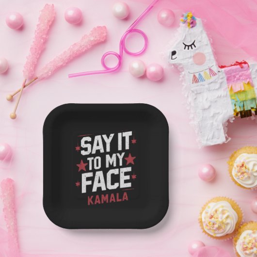 Zeg het in mijn gezicht Kamala Harris President 20 Papieren Bordje (Feest)