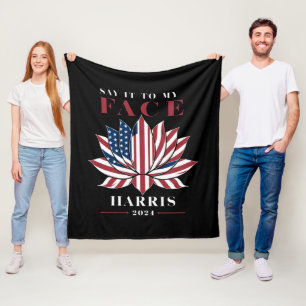 Zeg het me recht in mijn gezicht Kamala Harris 202 Fleece Deken