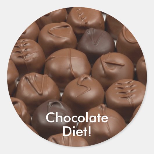 Zeg het met Chocolade! Ronde Sticker (Voorkant)