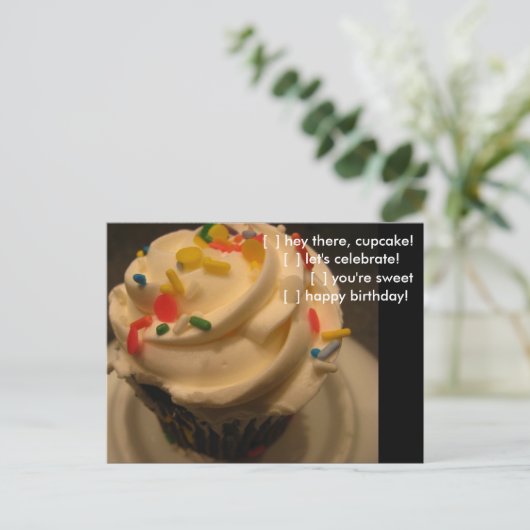Zeg het met een Cupcake Briefkaart (Staand voorkant)
