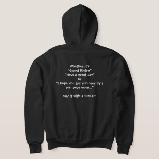 Zeg het met een GLIMLACH Hoodie (Laag Achter)