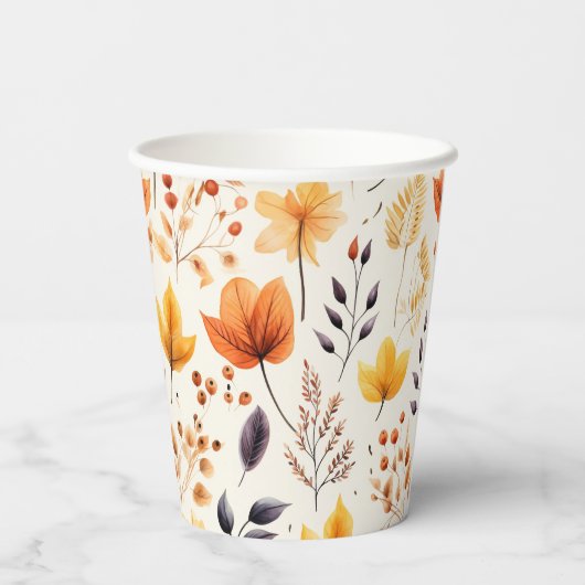 Zeg het met herfstbladeren 2 - Papieren beker (Achterkant)