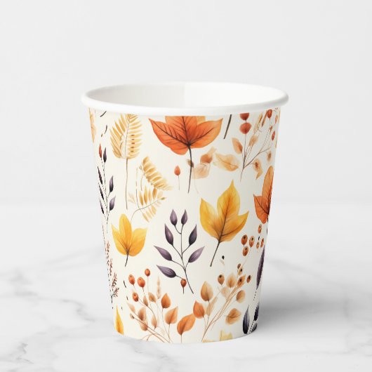 Zeg het met herfstbladeren 2 - Papieren beker (Links)