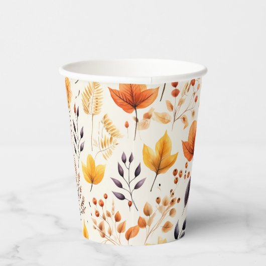 Zeg het met herfstbladeren 2 - Papieren beker (Rechts)