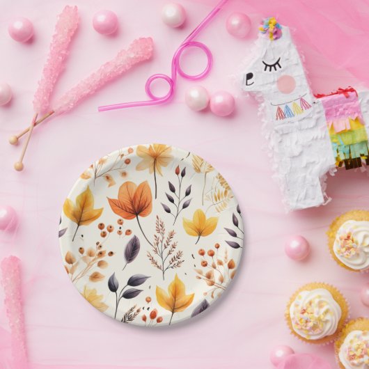 Zeg het met herfstbladeren 2 - papieren bordje (Feest)